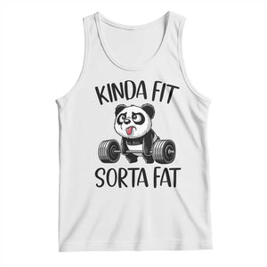 Funny Gym Panda Lover Tank Top Kinda Fit Sorta Fat TS12 White Print Your Wear