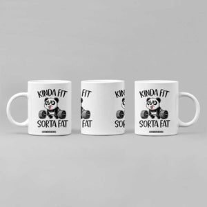 Funny Gym Panda Lover Coffee Mug Kinda Fit Sorta Fat TS12 Print Your Wear