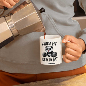 Funny Gym Panda Lover Coffee Mug Kinda Fit Sorta Fat TS12 Print Your Wear