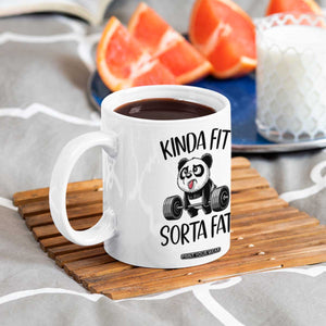 Funny Gym Panda Lover Coffee Mug Kinda Fit Sorta Fat TS12 Print Your Wear