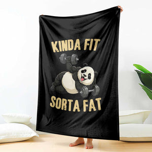Funny Panda Weightlifting Workout Throw Blanket Kinda Fit Sorta Fat TS12 Print Your Wear