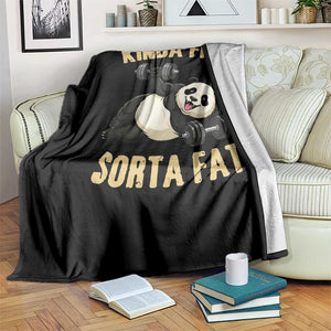 Funny Panda Weightlifting Workout Throw Blanket Kinda Fit Sorta Fat TS12 Print Your Wear