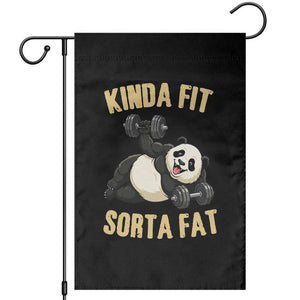 Funny Panda Weightlifting Workout Garden Flag Kinda Fit Sorta Fat TS12 Black Print Your Wear