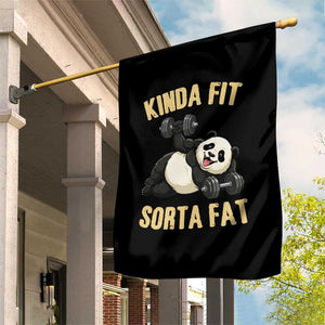 Funny Panda Weightlifting Workout Garden Flag Kinda Fit Sorta Fat TS12 Print Your Wear