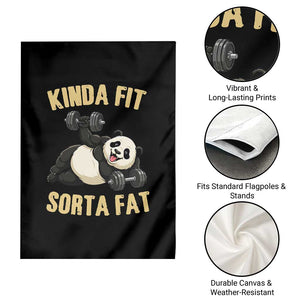 Funny Panda Weightlifting Workout Garden Flag Kinda Fit Sorta Fat TS12 Print Your Wear