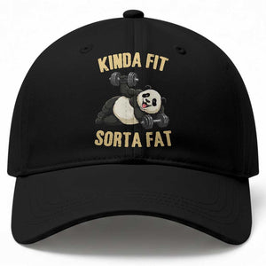 Funny Panda Weightlifting Workout Baseball Cap Kinda Fit Sorta Fat TS12 Print Your Wear