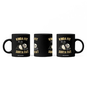 Funny Panda Weightlifting Workout Coffee Mug Kinda Fit Sorta Fat TS12 Print Your Wear