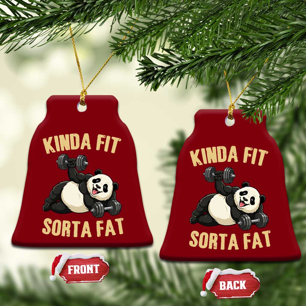 Funny Panda Weightlifting Workout Ceramic Ornament Kinda Fit Sorta Fat TS12 Print Your Wear