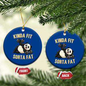 Funny Panda Weightlifting Workout Ceramic Ornament Kinda Fit Sorta Fat TS12 1pc Blue Print Your Wear