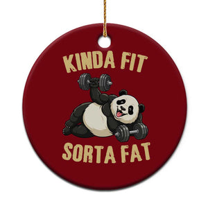 Funny Panda Weightlifting Workout Ceramic Ornament Kinda Fit Sorta Fat TS12 1pc Red Print Your Wear