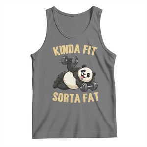 Funny Panda Weightlifting Workout Tank Top Kinda Fit Sorta Fat TS12 Black Heather Print Your Wear