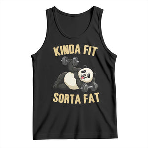Funny Panda Weightlifting Workout Tank Top Kinda Fit Sorta Fat TS12 Black Print Your Wear