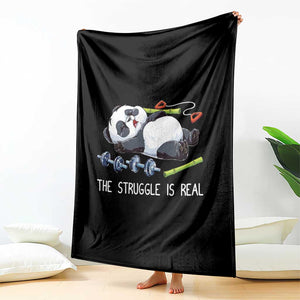 Funny Panda Workout Gift Throw Blanket The Struggle Is Real TS12 Print Your Wear