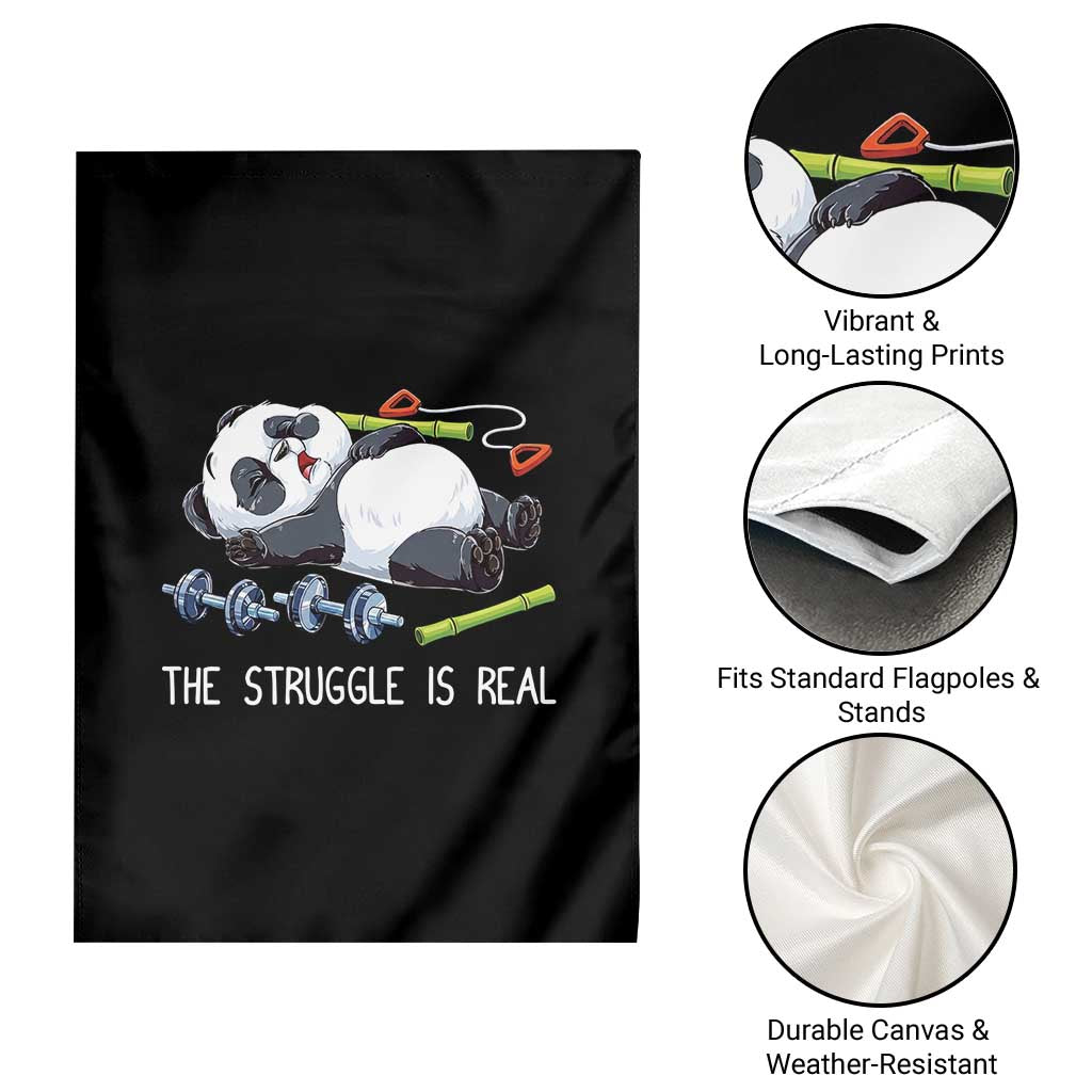 Funny Panda Workout Gift Garden Flag The Struggle Is Real TS12 Print Your Wear