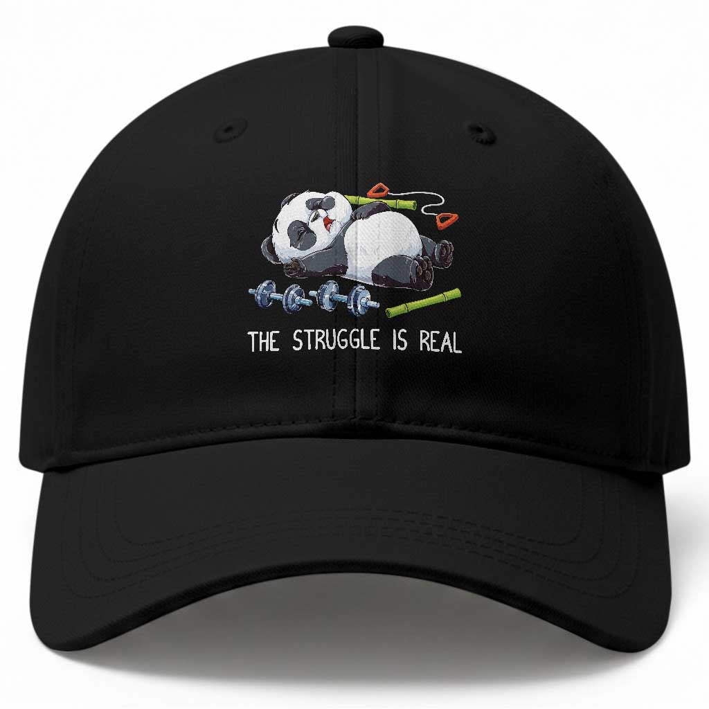 Funny Panda Workout Gift Baseball Cap The Struggle Is Real TS12 Print Your Wear