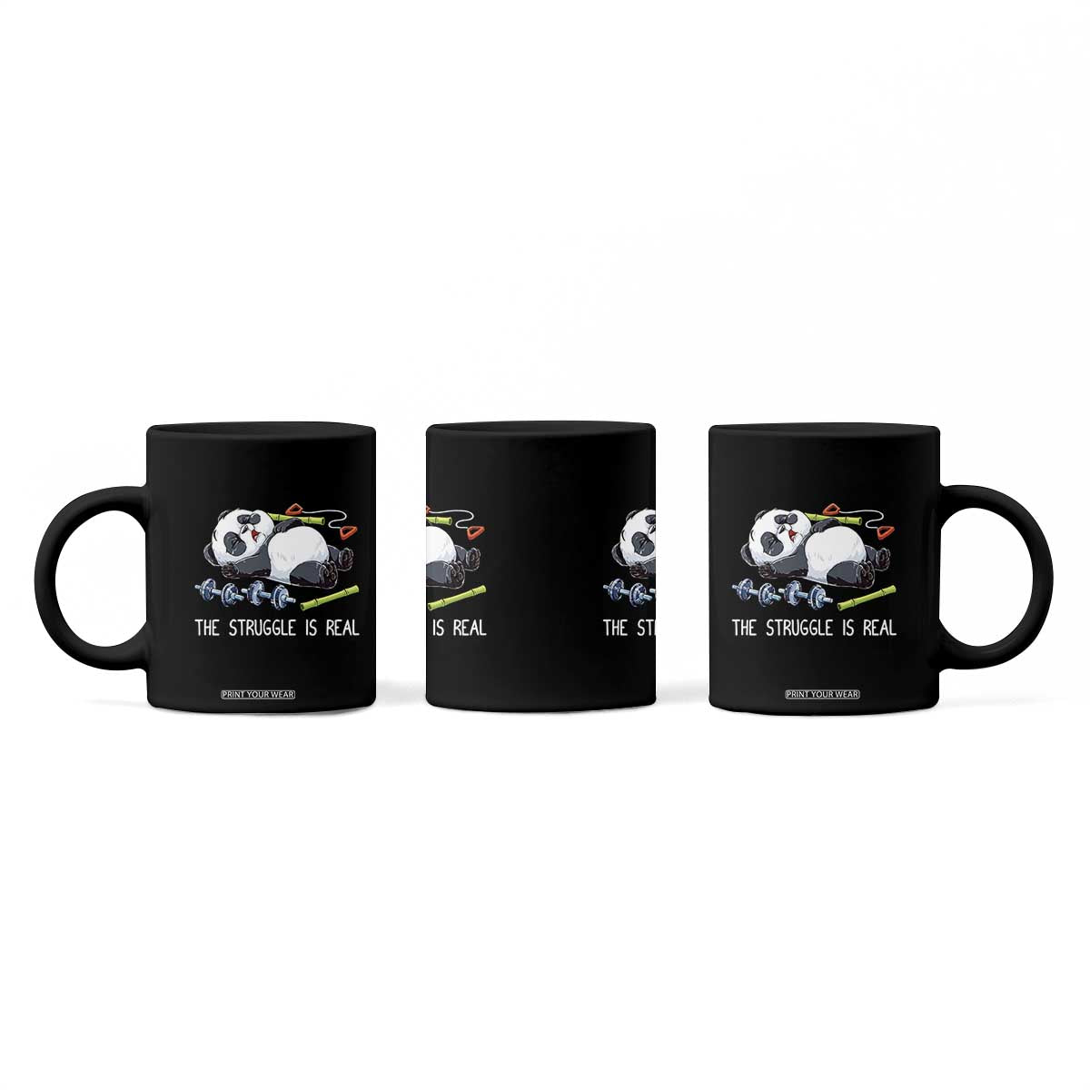 Funny Panda Workout Gift Coffee Mug The Struggle Is Real TS12 Print Your Wear