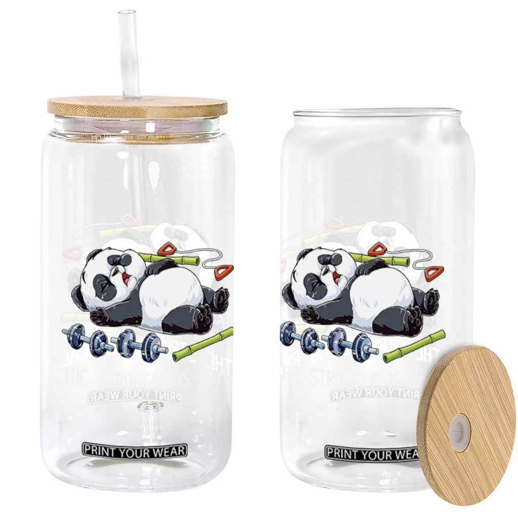 Funny Panda Workout Gift Glass Can The Struggle Is Real TS12 Print Your Wear