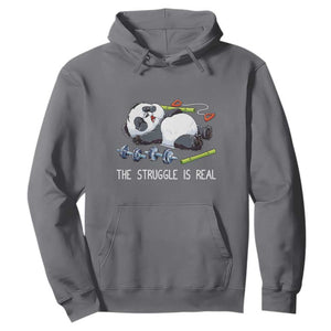 Funny Panda Workout Gift Hoodie The Struggle Is Real TS12 Charcoal Print Your Wear