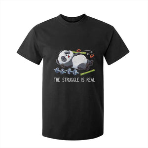 Funny Panda Workout Gift T Shirt For Kid The Struggle Is Real TS12 Black Print Your Wear