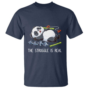 Funny Panda Workout Gift T Shirt The Struggle Is Real TS12 Navy Print Your Wear