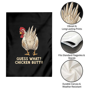 Guess What Chicken Butt Joke Garden Flag Funny Chicken Lover Graphic TS12 Print Your Wear