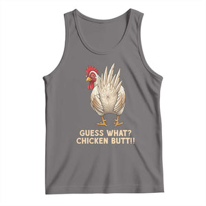 Guess What Chicken Butt Joke Tank Top Funny Chicken Lover Graphic TS12 Deep Heather Print Your Wear