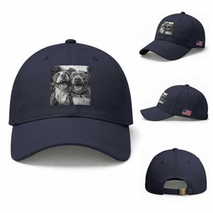 Pitbull Selfie Meme Baseball Cap Funny Dog Lover Graphic TS12 Baseball Cap Universal Fit Navy Print Your Wear