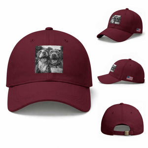 Pitbull Selfie Meme Baseball Cap Funny Dog Lover Graphic TS12 Baseball Cap Universal Fit Maroon Print Your Wear
