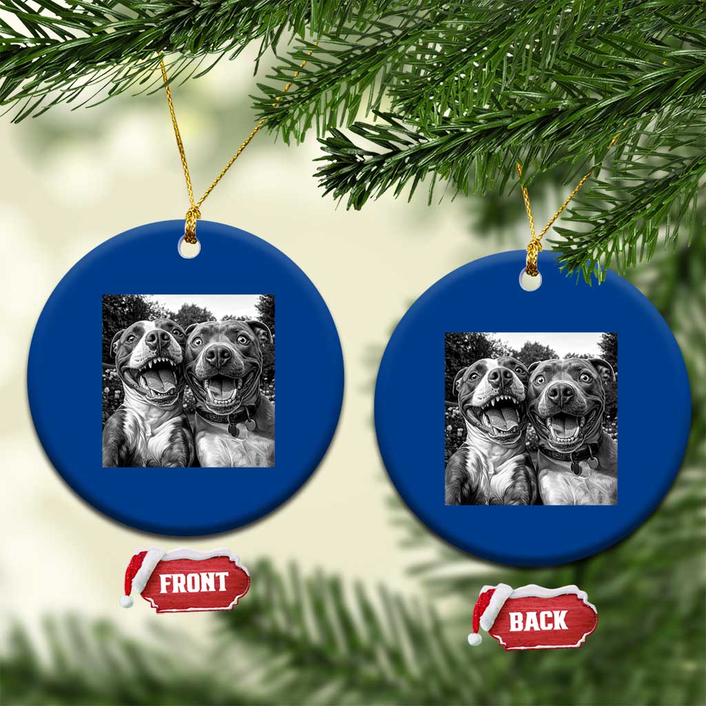 Pitbull Selfie Meme Ceramic Ornament Funny Dog Lover Graphic TS12 1pc Blue Print Your Wear