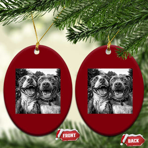 Pitbull Selfie Meme Ceramic Ornament Funny Dog Lover Graphic TS12 Print Your Wear