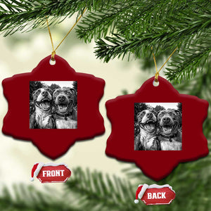 Pitbull Selfie Meme Ceramic Ornament Funny Dog Lover Graphic TS12 Print Your Wear