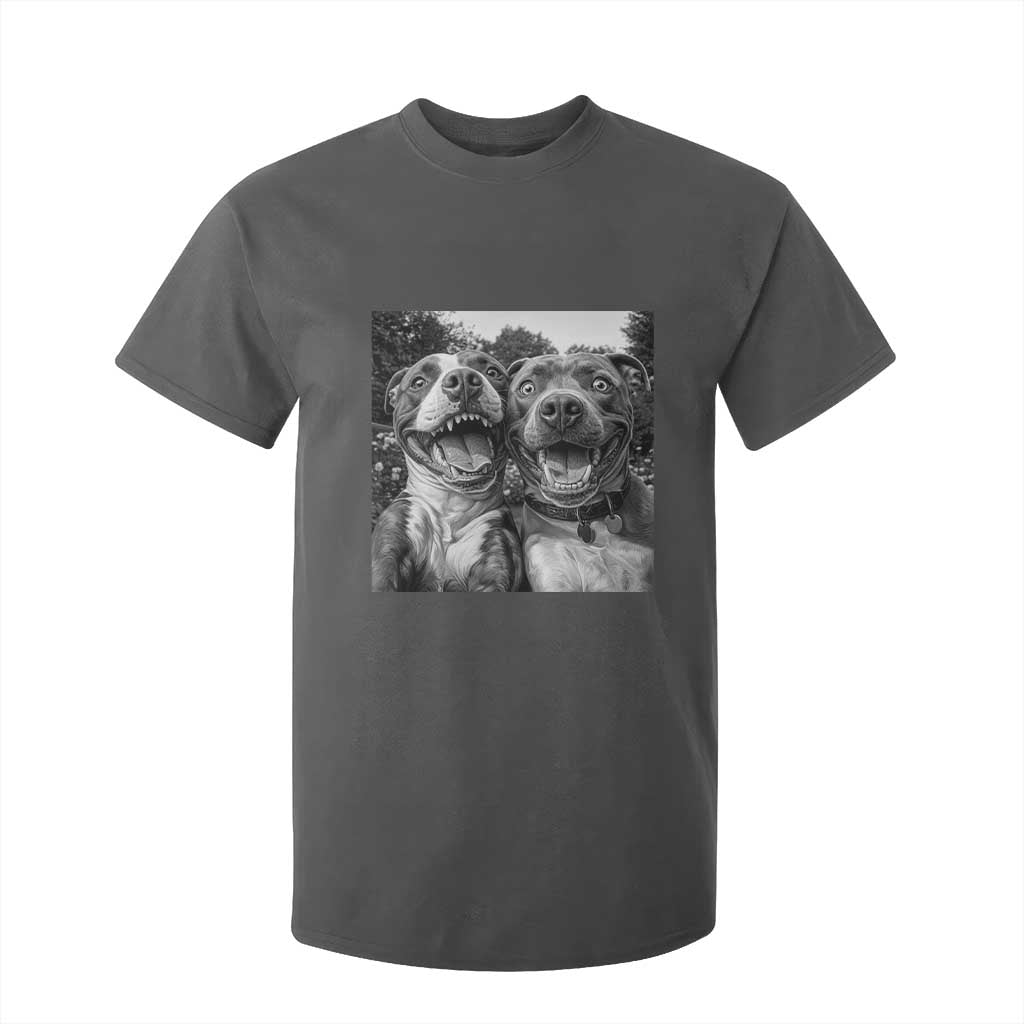 Pitbull Selfie Meme T Shirt For Kid Funny Dog Lover Graphic TS12 Dark Heather Print Your Wear