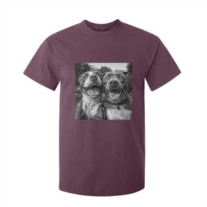 Pitbull Selfie Meme T Shirt For Kid Funny Dog Lover Graphic TS12 Maroon Print Your Wear