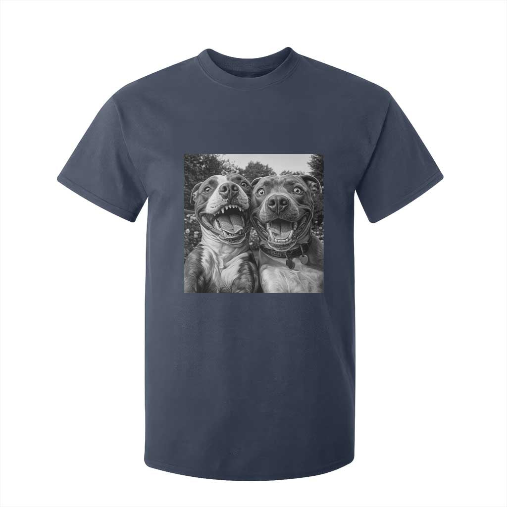 Pitbull Selfie Meme T Shirt For Kid Funny Dog Lover Graphic TS12 Navy Print Your Wear