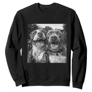 Pitbull Selfie Meme Sweatshirt Funny Dog Lover Graphic TS12 Black Print Your Wear