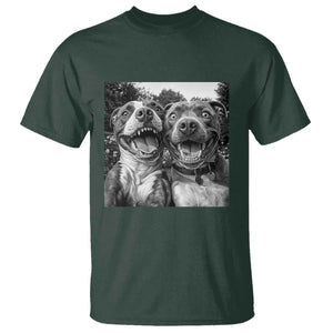 Pitbull Selfie Meme T Shirt Funny Dog Lover Graphic TS12 Dark Forest Green Print Your Wear