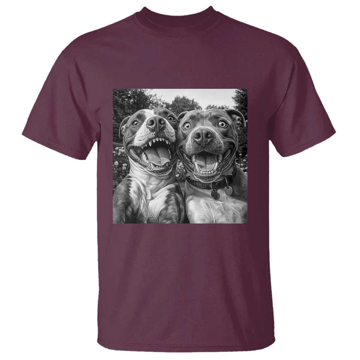 Pitbull Selfie Meme T Shirt Funny Dog Lover Graphic TS12 Maroon Print Your Wear