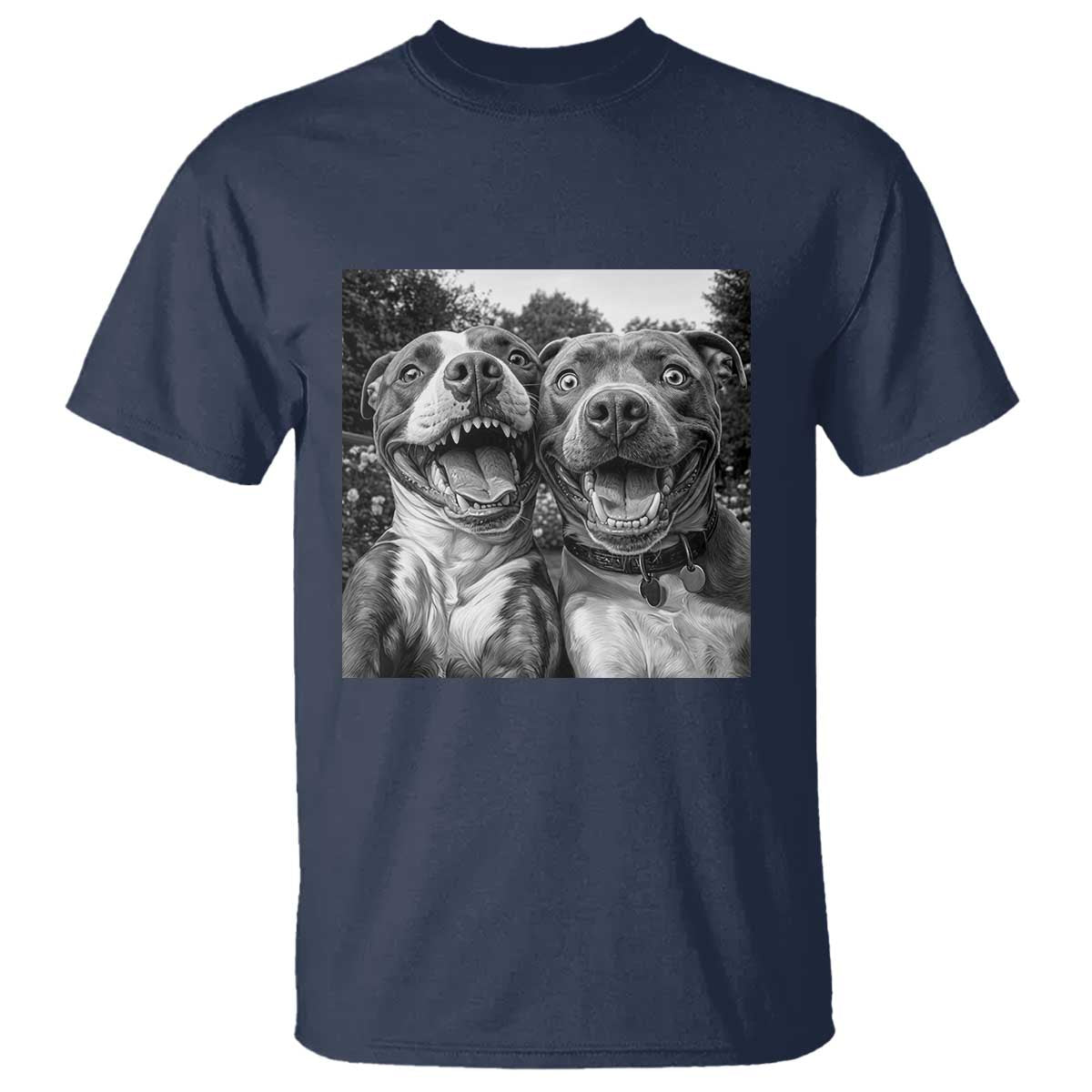 Pitbull Selfie Meme T Shirt Funny Dog Lover Graphic TS12 Navy Print Your Wear
