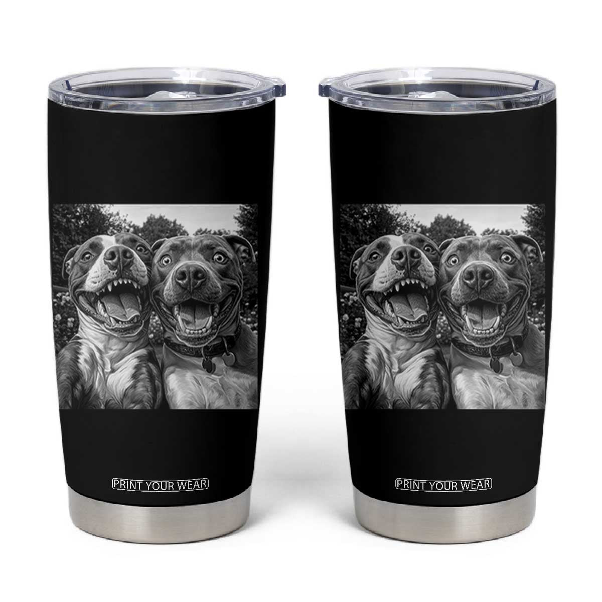 Pitbull Selfie Meme Tumbler Cup Funny Dog Lover Graphic TS12 Black Print Your Wear