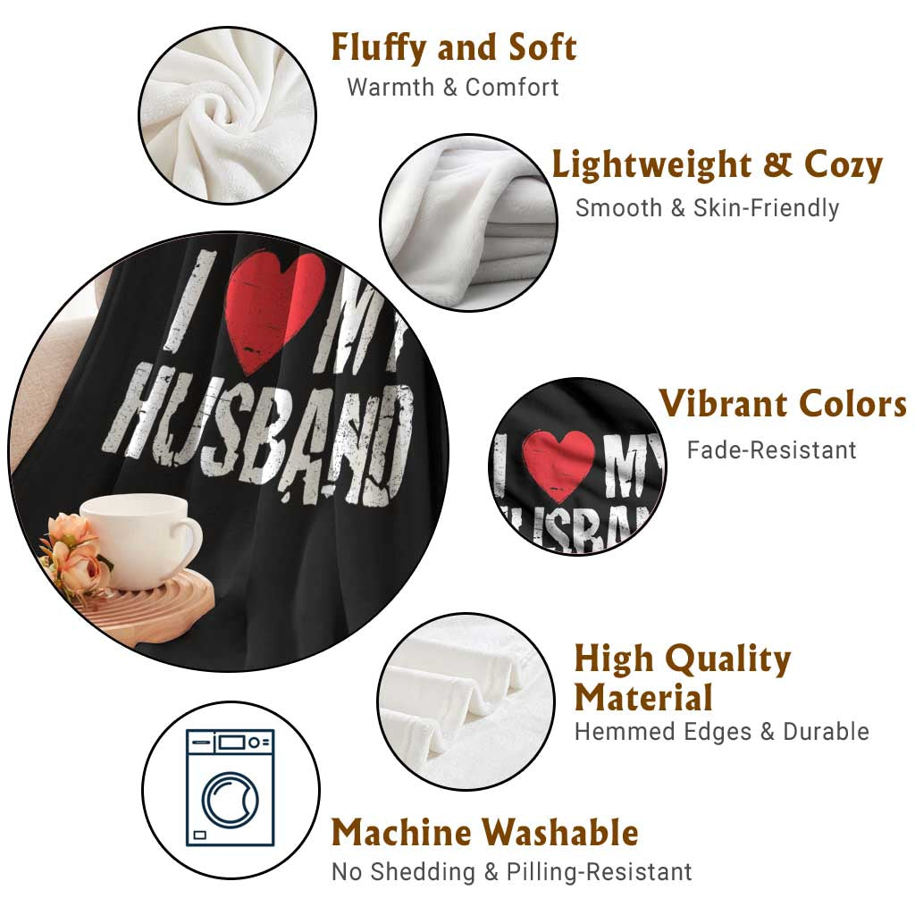 Cool Marriage Humor Gift For Wife Throw Blanket I Love My Husband TS12 Print Your Wear