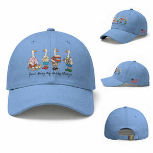Funny Goose Just Doing My Daddy Things Baseball Cap Fathers Day Gift TS12 Baseball Cap Universal Fit Light Blue Print Your Wear