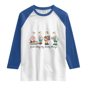 Funny Goose Just Doing My Daddy Things Raglan Shirt Fathers Day Gift TS12 White Royal Print Your Wear