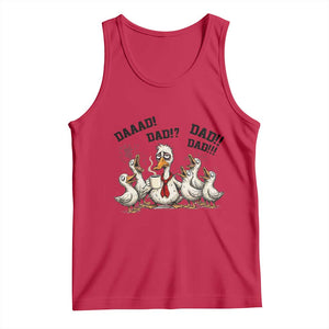 Funny Duck Dad Daaad Dad Dad Tank Top Tired Dad Life Fathers Day Graphic TS12 Red Print Your Wear
