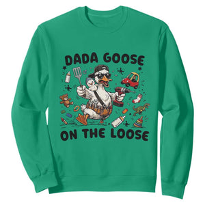 Dada Goose On The Loose Sweatshirt Funny Fatherhood Humor Gift TS12 Irish Green Print Your Wear