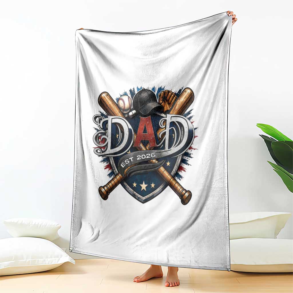 Baseball Dad Est 2026 Throw Blanket New Dad Father's Day Gift TS12 Print Your Wear