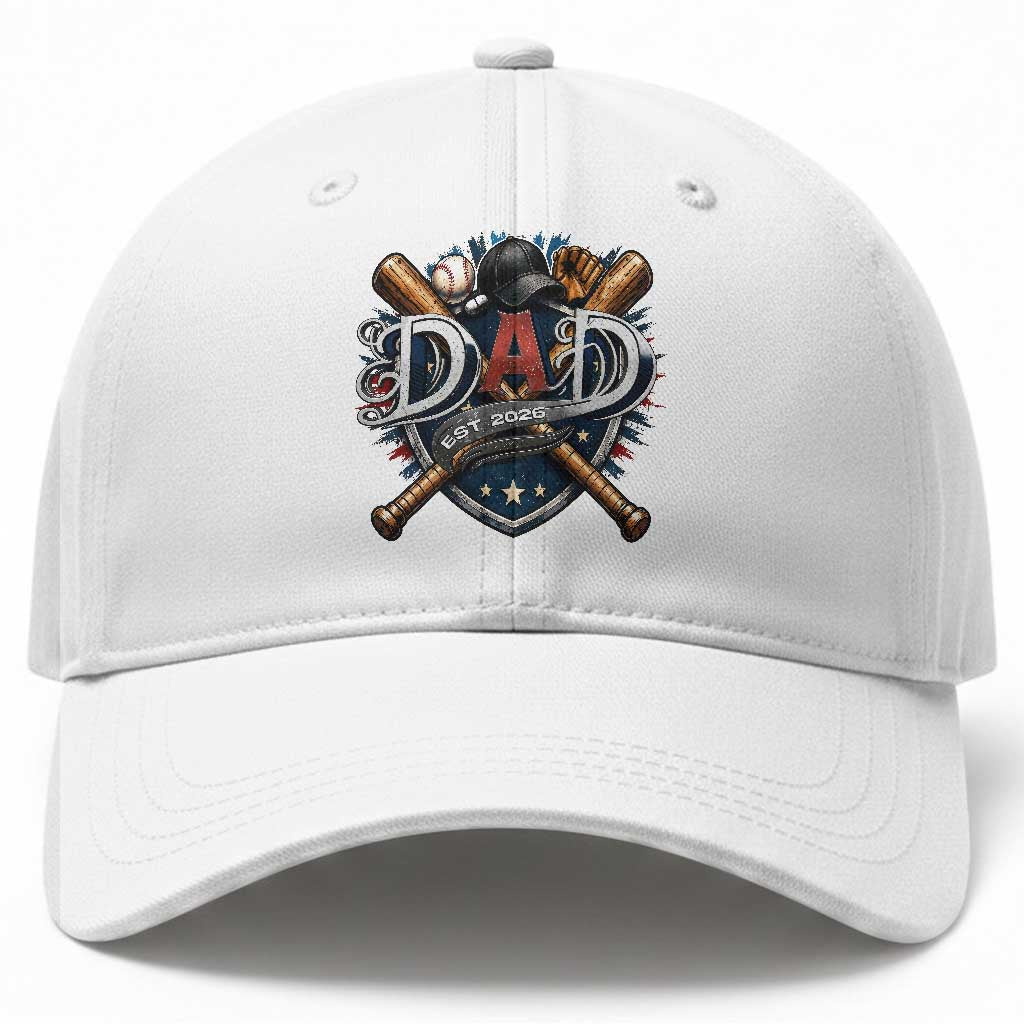 Baseball Dad Est 2026 Baseball Cap New Dad Father's Day Gift TS12 Print Your Wear