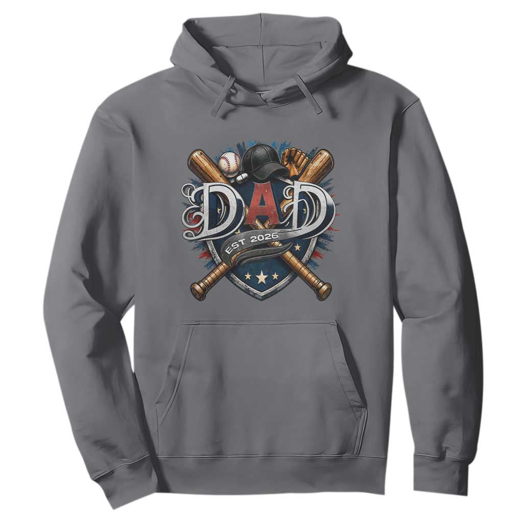 Baseball Dad Est 2026 Hoodie New Dad Father's Day Gift TS12 Charcoal Print Your Wear