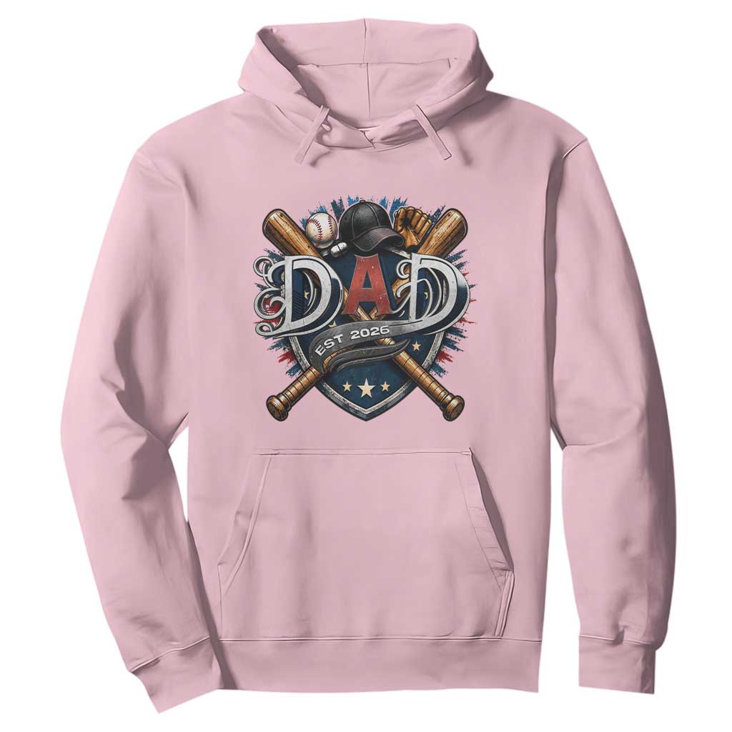 Baseball Dad Est 2026 Hoodie New Dad Father's Day Gift TS12 Light Pink Print Your Wear