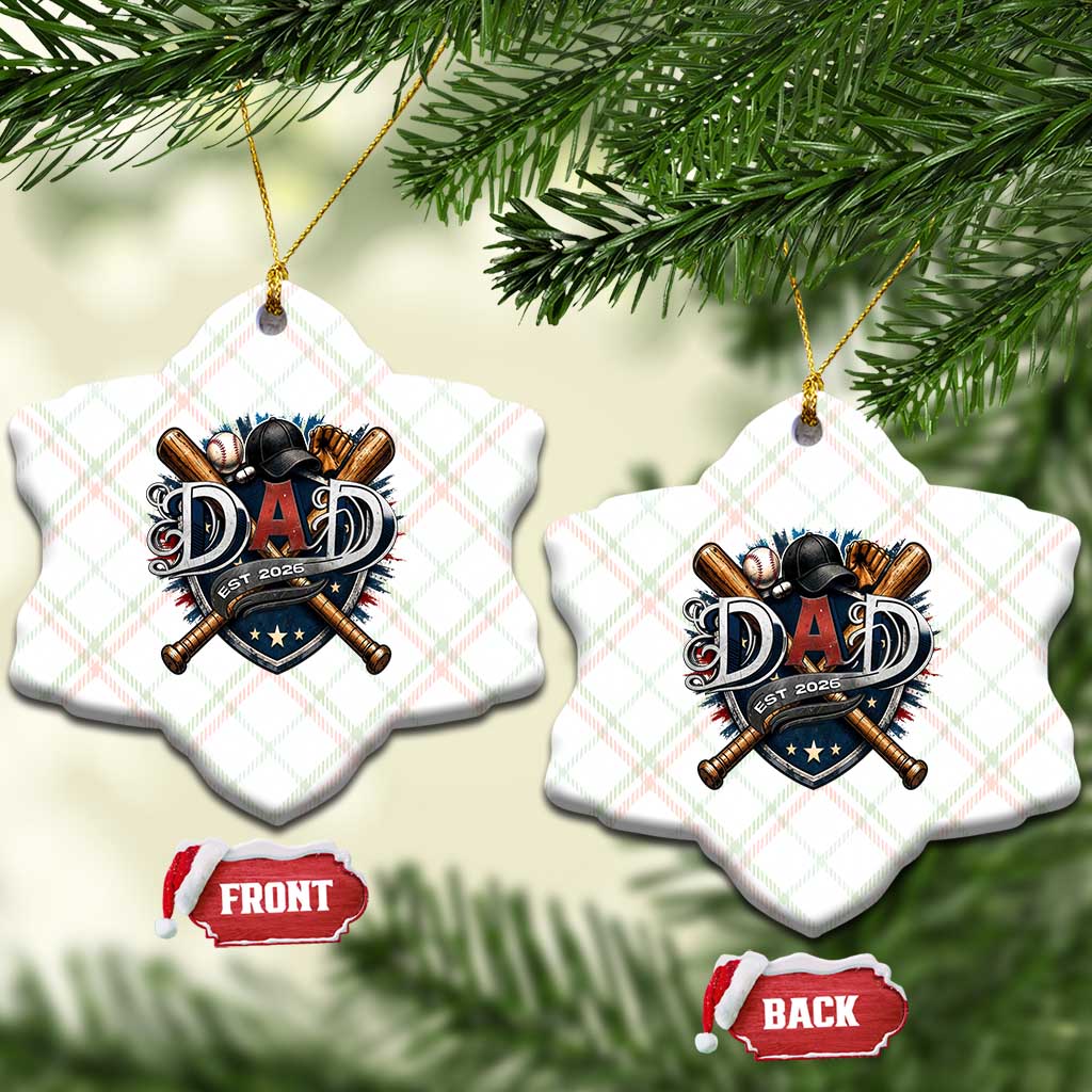 Baseball Dad Est 2026 Ceramic Ornament New Dad Father's Day Gift TS12 Print Your Wear