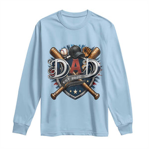 Baseball Dad Est 2026 Long Sleeve Shirt New Dad Father's Day Gift TS12 Light Blue Print Your Wear